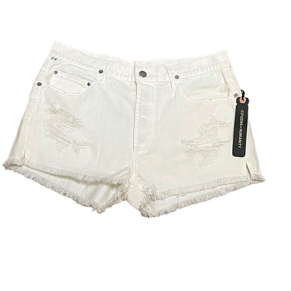 NWT Citizens of Humanity Chloe Hi Waist Cut Off Short Distressed Stark, Size 29 - Picture 11 of 11
